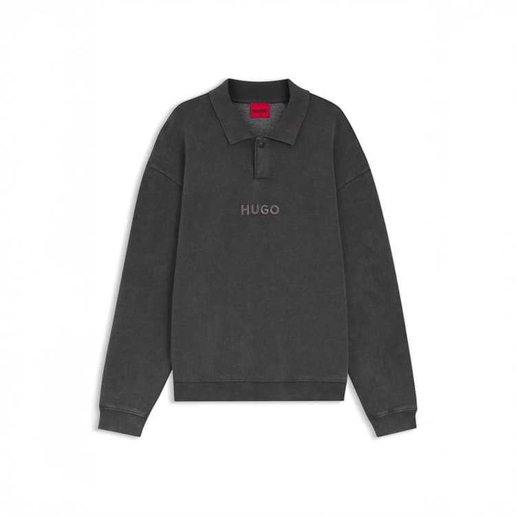 HUGO Heren Delwy Sweater Dark Grey
