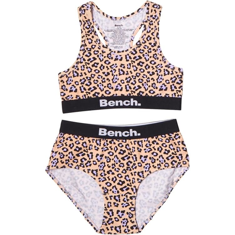 Bench Meisjes Crop Top en Slip Set Perzik/Camo