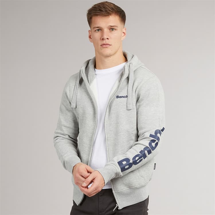 Bench Herensweater Maslow 22 met ritssluiting Grijs Melange