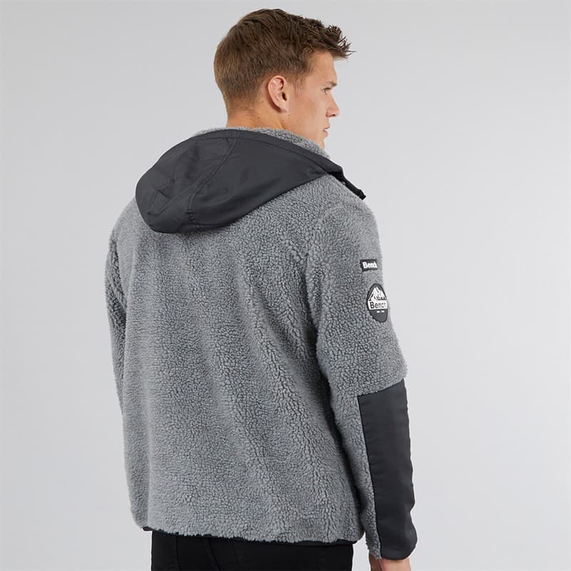 Bench Heren Brecon Zip Through Sherpa Fleece Grijs Melange - Afbeelding 2
