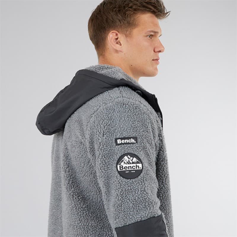 Bench Heren Brecon Zip Through Sherpa Fleece Grijs Melange - Afbeelding 3