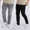 Bench Heren Eddie Set van 2 Slim Fit Jeans Zwart/Middelgrijs
