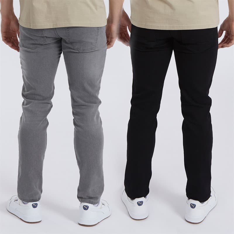 Bench Heren Eddie Set van 2 Slim Fit Jeans Zwart/Middelgrijs - Afbeelding 2