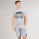 Bench T-shirt en shorts set Heren Sanlo grijs melange