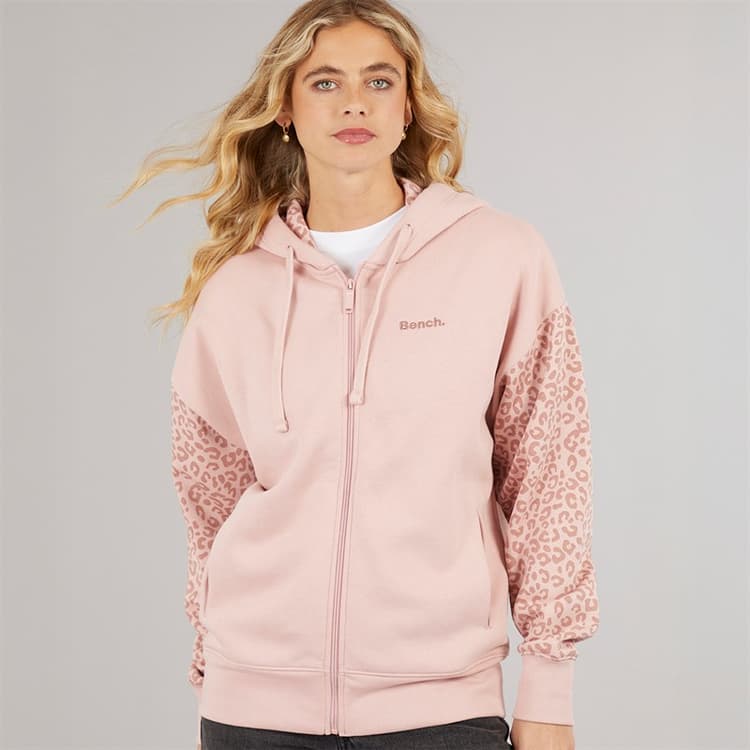 Bench Hoodie met rits Dames lichtstof roze