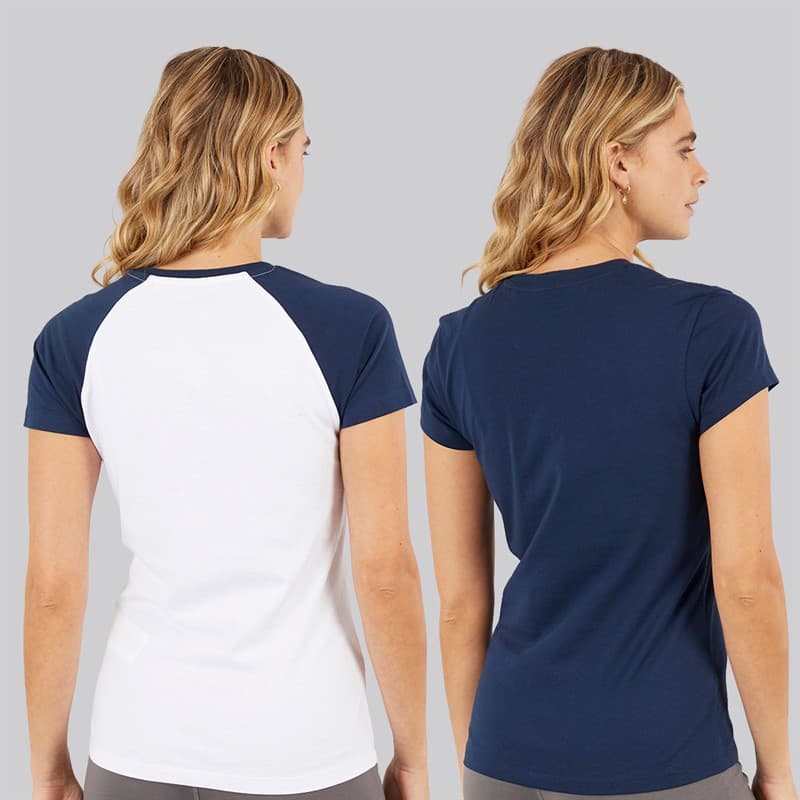 Bench Twee T-shirts Dames Nerissa Wit/Marineblauw - Afbeelding 2