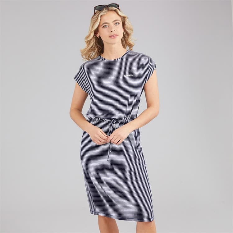 Bench Zaina Strandjurk Dames Navy/Witte Streep