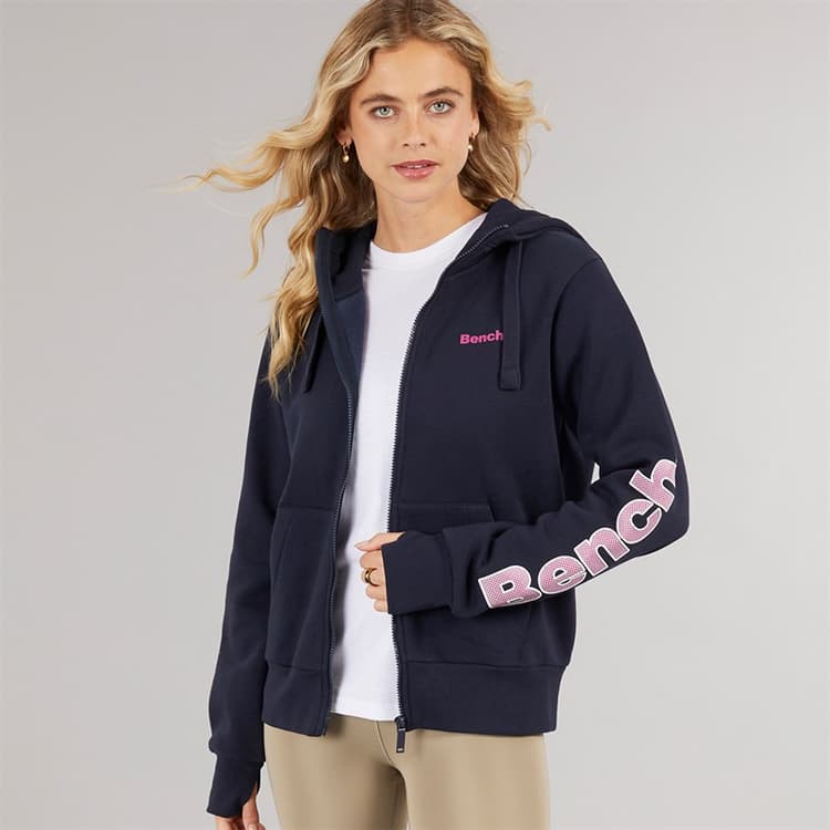 Bench Dames Darcine Zip Thru Hoodie Marineblauw