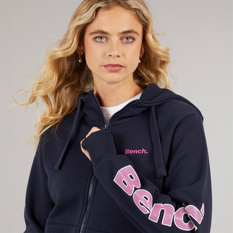 Bench Dames Darcine Zip Thru Hoodie Marineblauw - Afbeelding 3