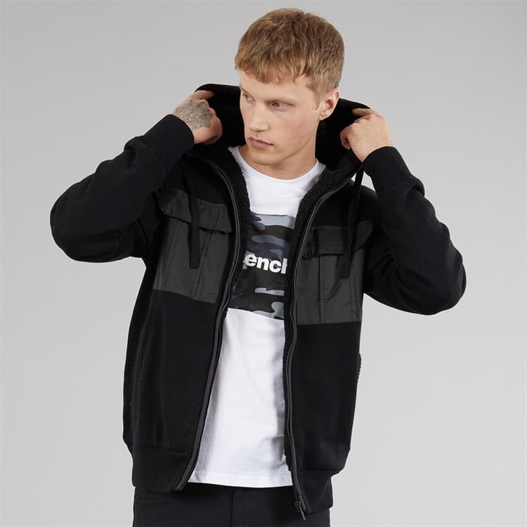 Bench Zwarte Minski gebreide Hoodie Heren