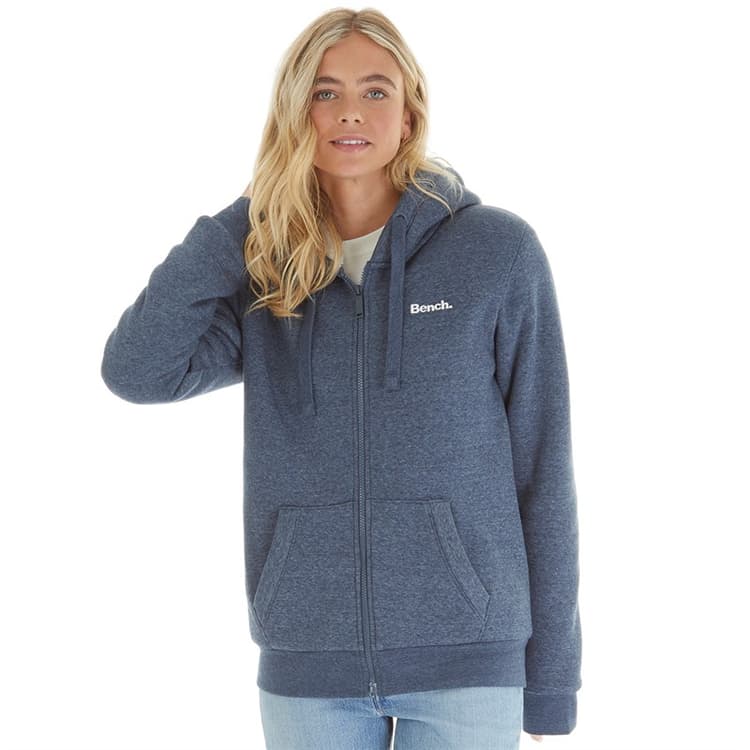 Bench Dames Mintz Teddy Gevoerd Rits Hoodie Marine Melange