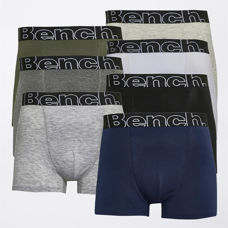 Bench Heren Burchard Boxers 7er Pack Ecru Melange/Khaki/wit /Anthrazit Melange/Schwarz/Grau Melange/Marine - Afbeelding 1