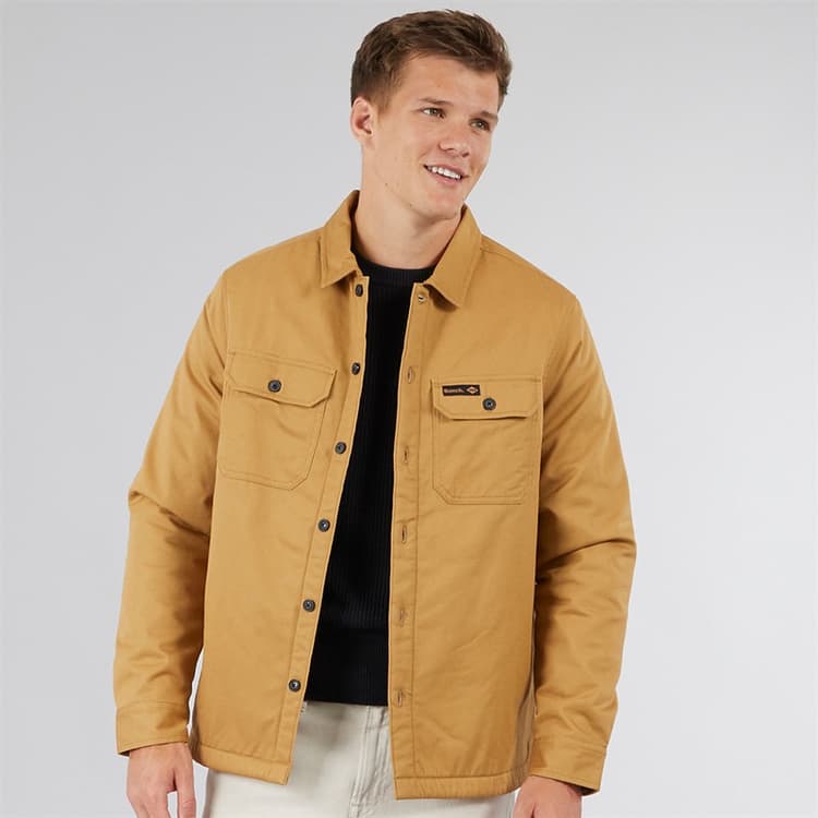 Bench Heren Merrin Borg Worker Overshirt Camel Bruin