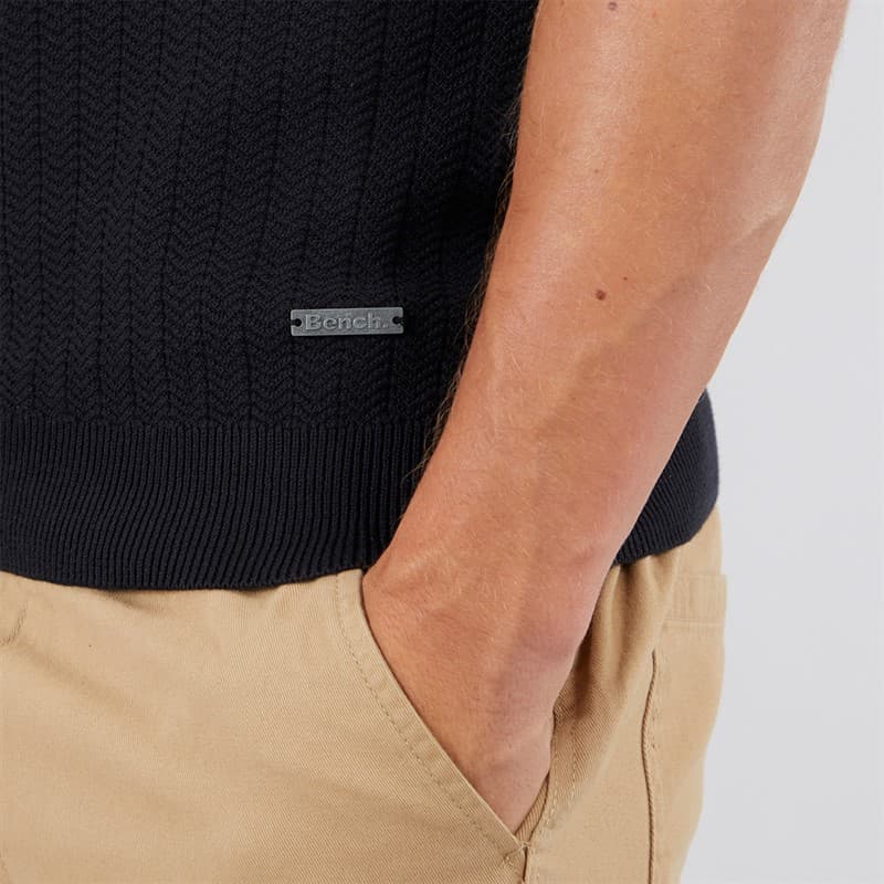 Bench Heren Brescia Gebreide Polo Zwart - Afbeelding 3