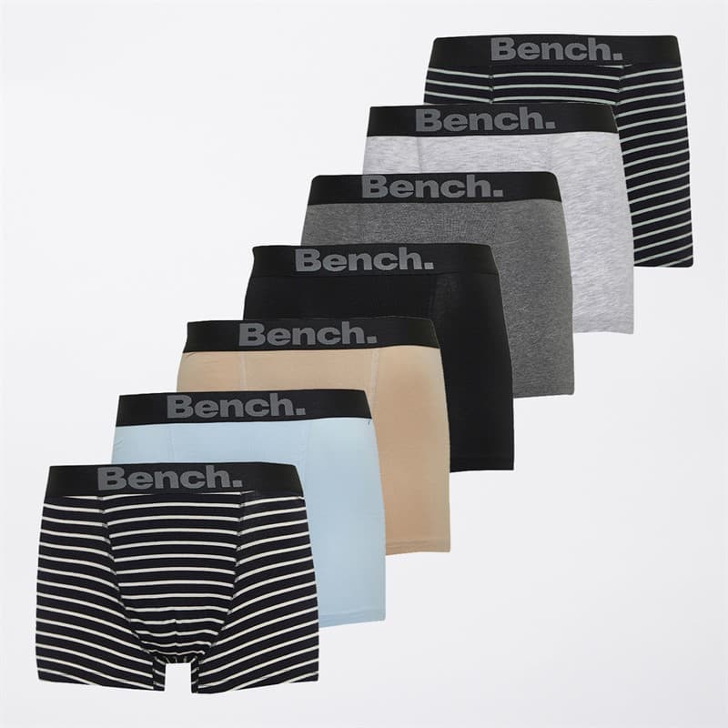 Bench Heren Tosinev Set van 7 Boxers Black Stripes/Skyway/Charcoal Marl/Black Stripes/Stone/Zwart/Grey Marl - Afbeelding 1