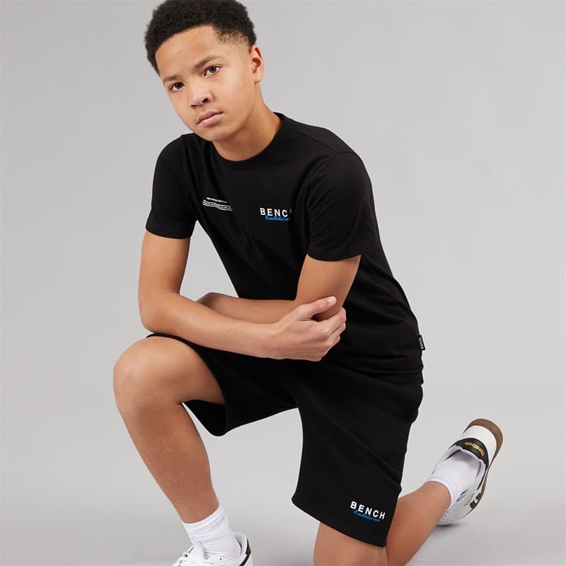 Bench Jongens Biller T shirt En Korte Broek Set Zwart - Afbeelding 1