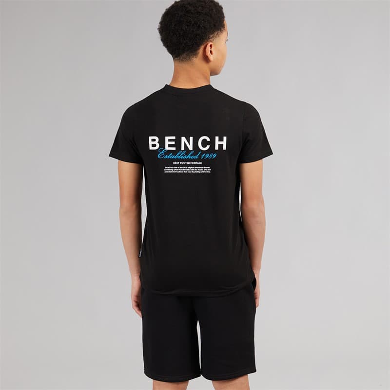 Bench Jongens Biller T shirt En Korte Broek Set Zwart - Afbeelding 2