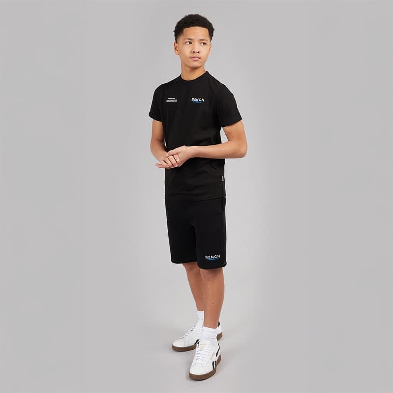 Bench Jongens Biller T shirt En Korte Broek Set Zwart - Afbeelding 4