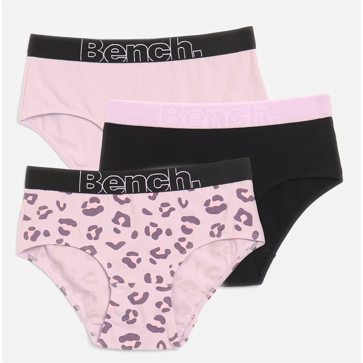 Bench Meisjes Andila Drie Pak Slipjes Lilac Aop/Zwart/Lilac