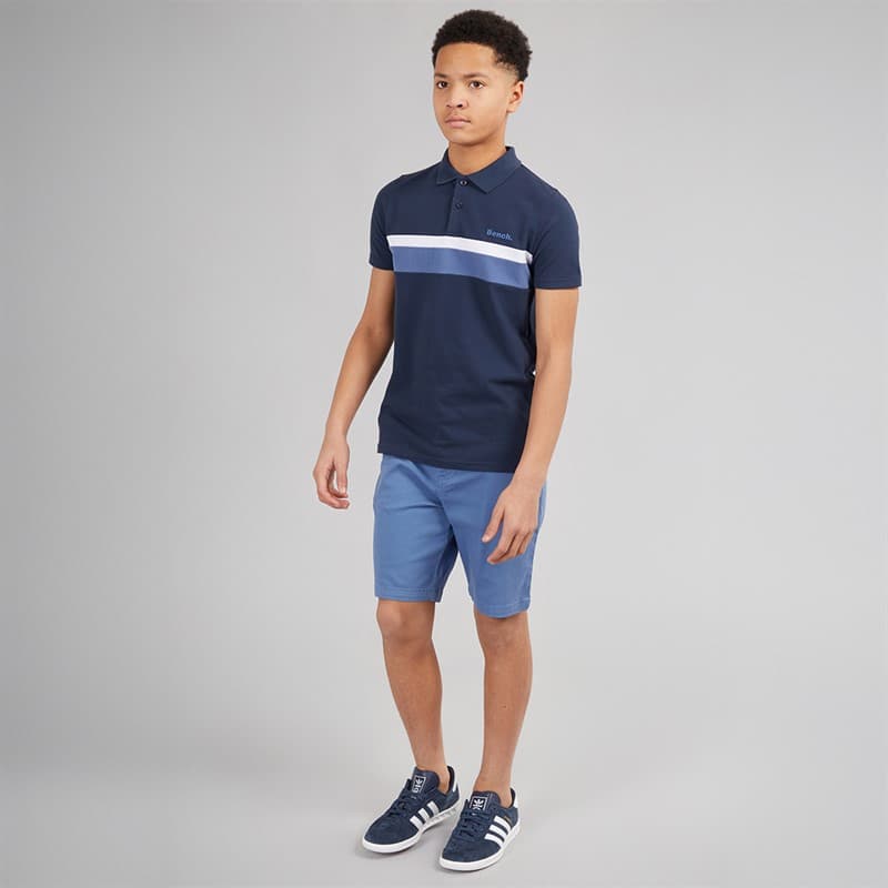 Bench Jongens Litras Poloshirt En Shorts Set Navy/Mid Blue - Afbeelding 4