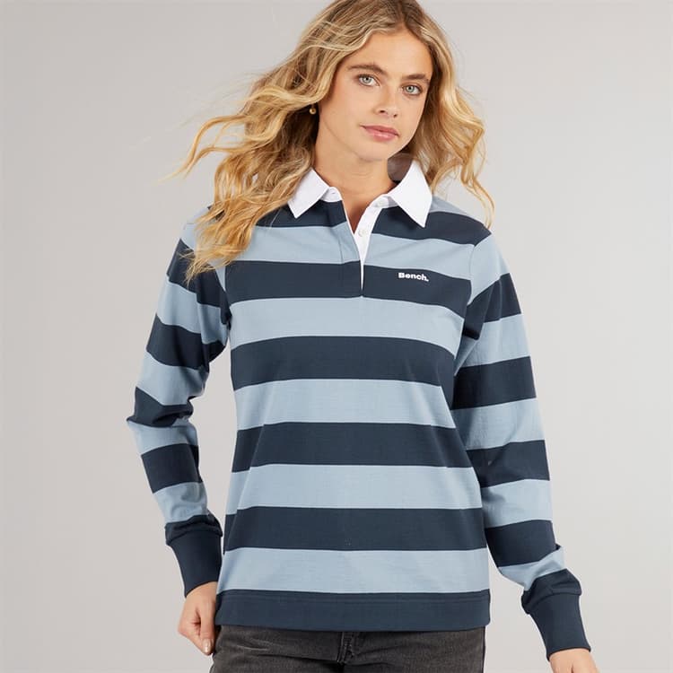Bench Dames Wendren Rugby Shirt Navy/Dusky Blue Navy / Dusky Blue