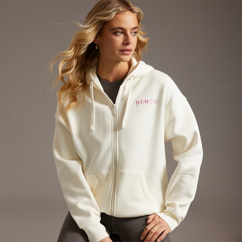 Bench Dames Catryn Hoodie Winter White - Afbeelding 1