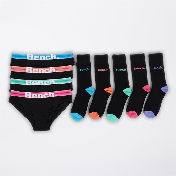 Bench Dames Siffrala Vier Pack Slips En Vijf Pack Sokken Multipack Zwart