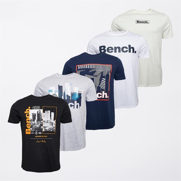 Bench Heren Aviona Vijf Pak T-shirts Mixed