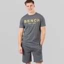 Bench Heren Nuvero T-shirt En Shorts Set Steel Grey
