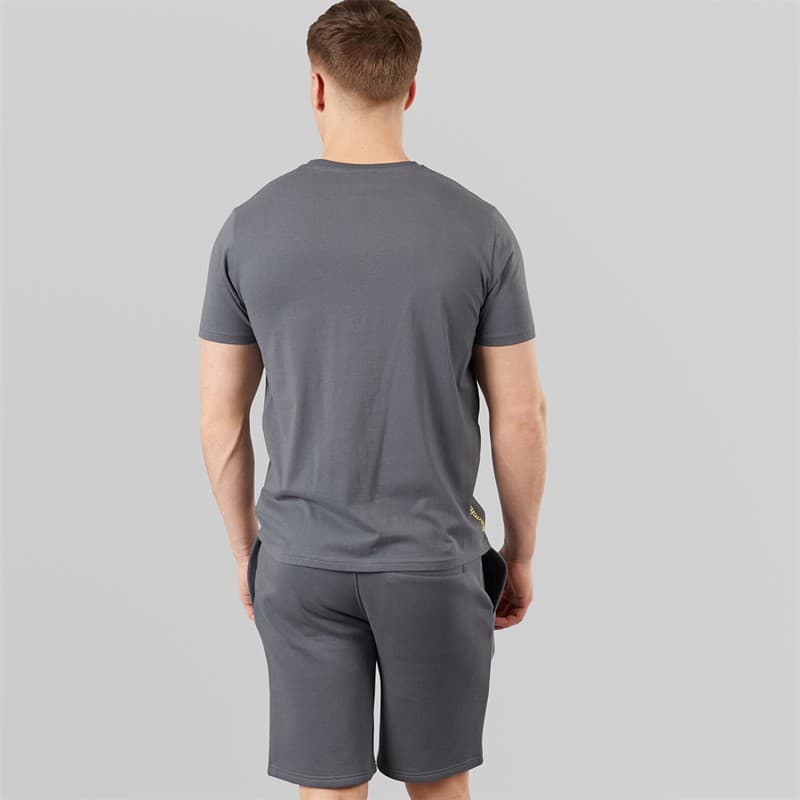 Bench Heren Nuvero T-shirt En Shorts Set Steel Grey - Afbeelding 2