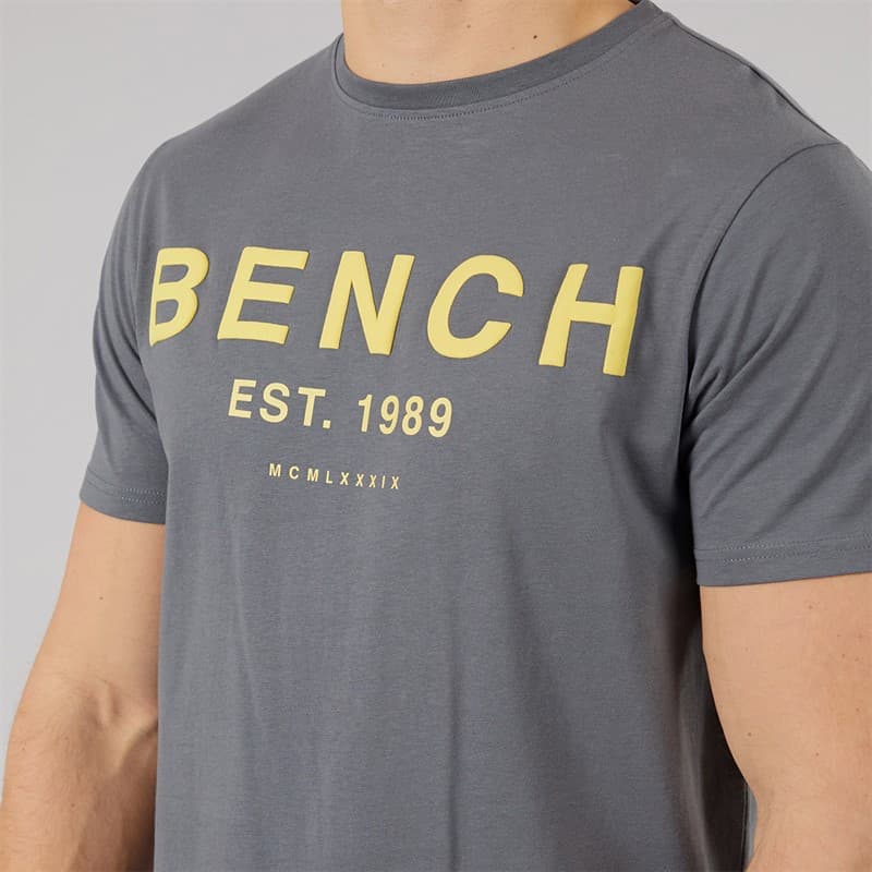 Bench Heren Nuvero T-shirt En Shorts Set Steel Grey - Afbeelding 3