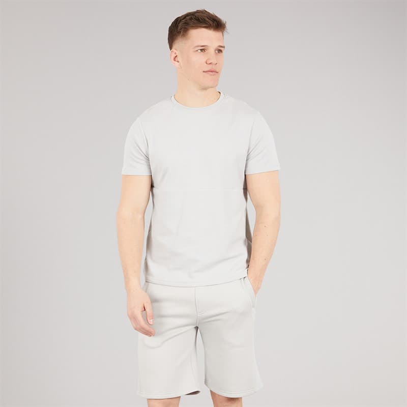 Bench Heren Varem T-shirt en korte broek co ord set Frost Grey - Afbeelding 1