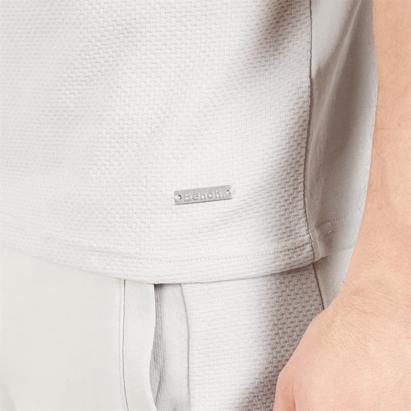 Bench Heren Varem T-shirt en korte broek co ord set Frost Grey - Afbeelding 3