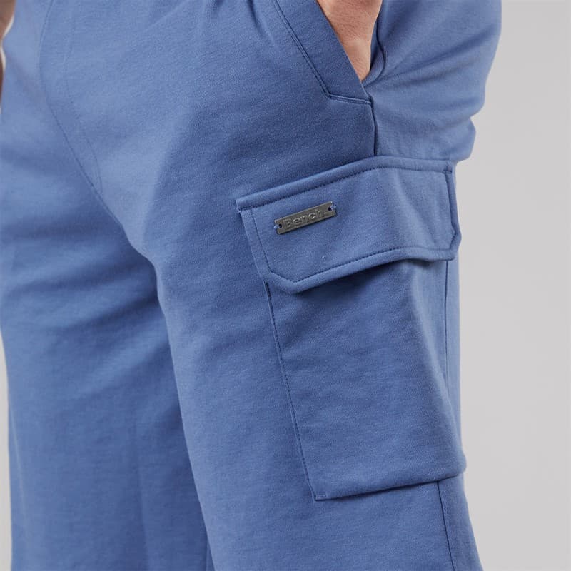 Bench Heren Ludar T shirt En Shorts Set Mid Blue - Afbeelding 5