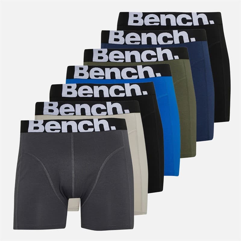 Bench Heren Dulau Set van 7 Bamboe Boxers Zwart/Marine/Koninklijk/Kaki/Steen Grijs/Donker Grijs Zwart/Zwart/Navy/Royal/Khaki/Stone Grey/Dark Grey - Afbeelding 1