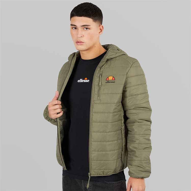 Ellesse Heren Corricella Gewatteerde Jas Khaki