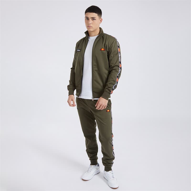 Ellesse Herensportpak Giraldo met tape Poly Kaki - Afbeelding 1