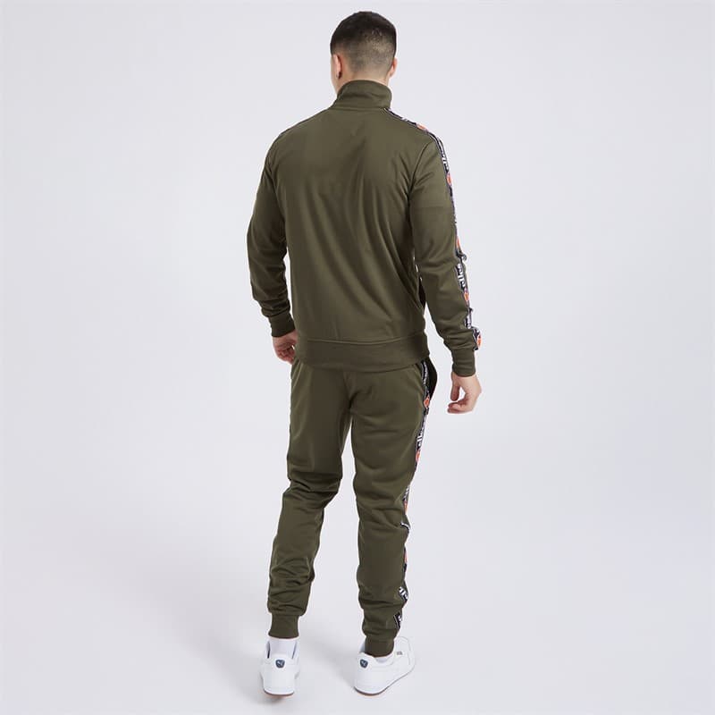 Ellesse Herensportpak Giraldo met tape Poly Kaki - Afbeelding 2