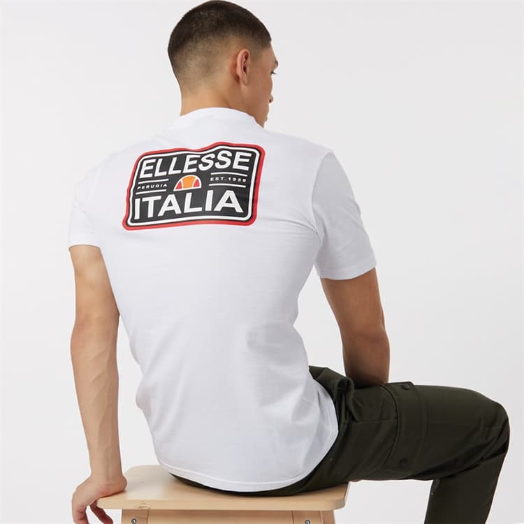 Ellesse T-shirt met Benzina Heritage ruglogo Wit heren