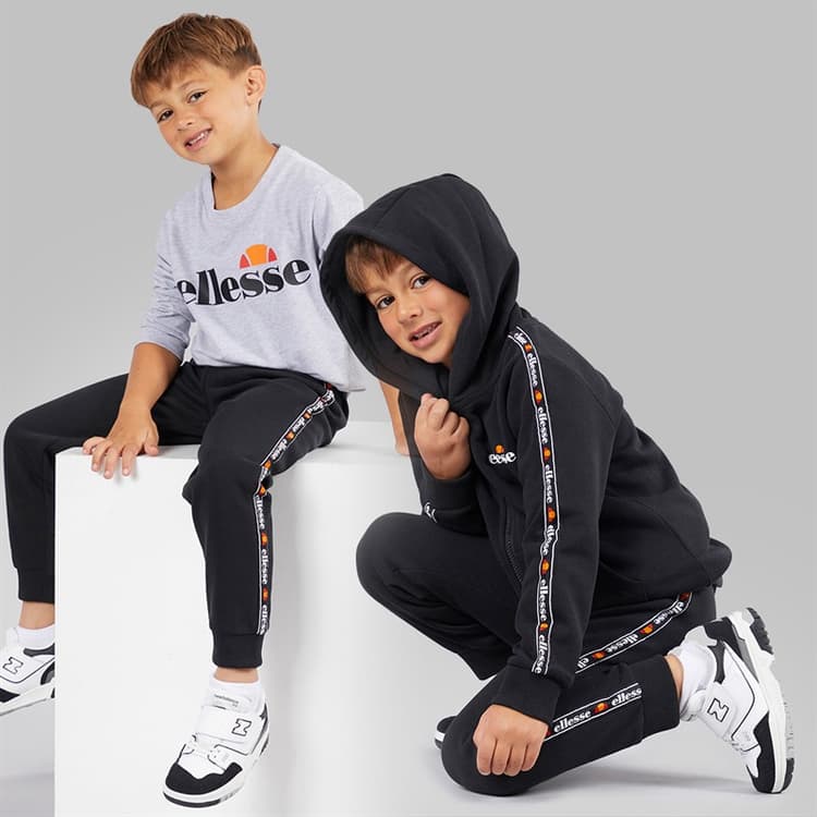 Ellesse Jongens Dominic Hoodie T-shirt En Joggingbroek Set Zwart/Grijs