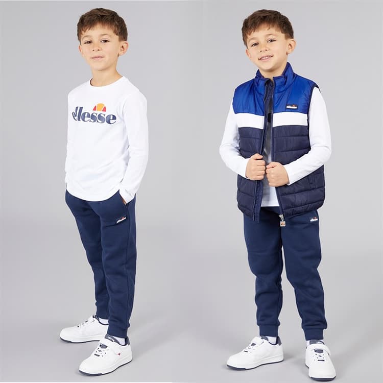 Ellesse Jongens Jacob Gilet T-shirt En Joggingbroek Set Navy