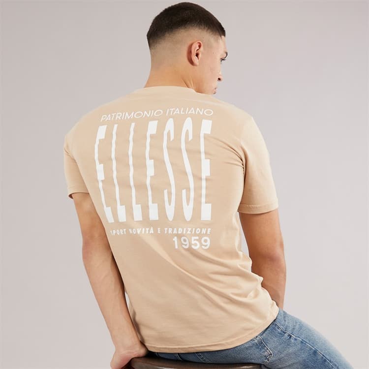 Ellesse Heren Retanna Achter Logo T-shirt Natural