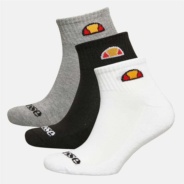 Ellesse Kinderen Drie Paar Kwart Sokken Multi