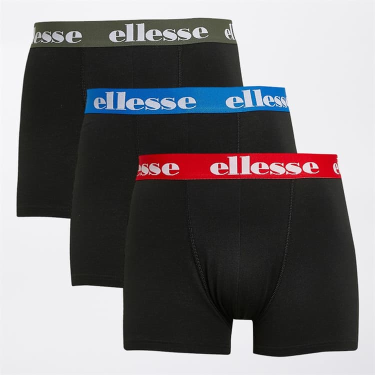 Ellesse Heren Drie Pak Boxer Trunks Blauw / Rood / Khaki
