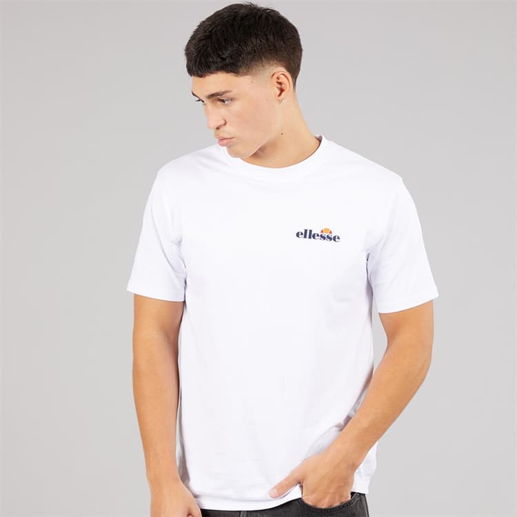 Ellesse Heren Malbory 2 T-shirt met linkerborstlogo Wit