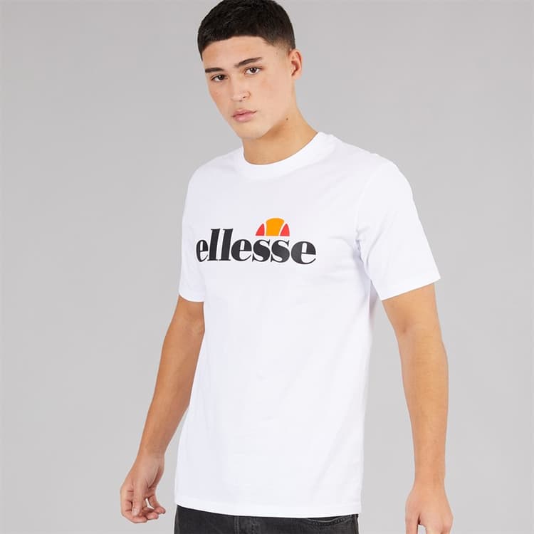 Ellesse Heren Prado 2 Groot Logo T-shirt Wit
