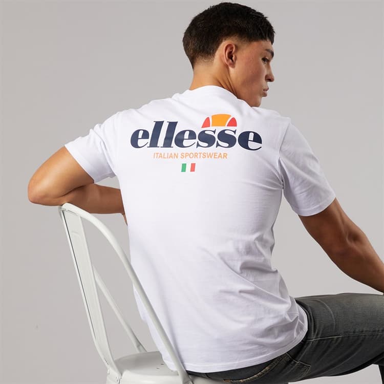 Ellesse Heren Georgio Back Logo T-Shirt Wit