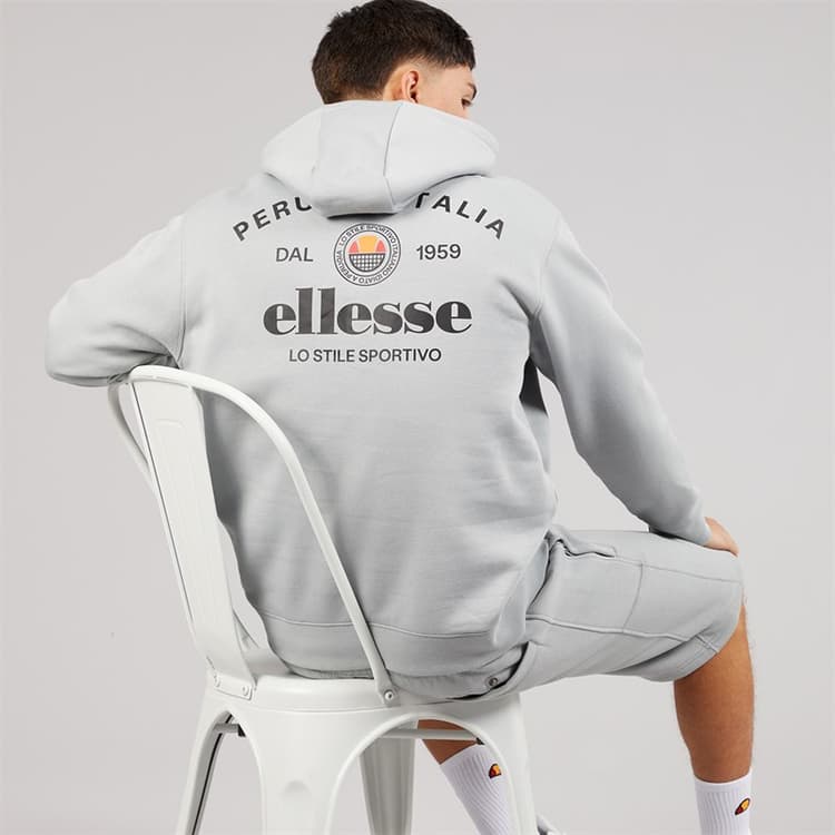 Ellesse Heren Rekken Relaxed Fit OTH Hoodie Grijs