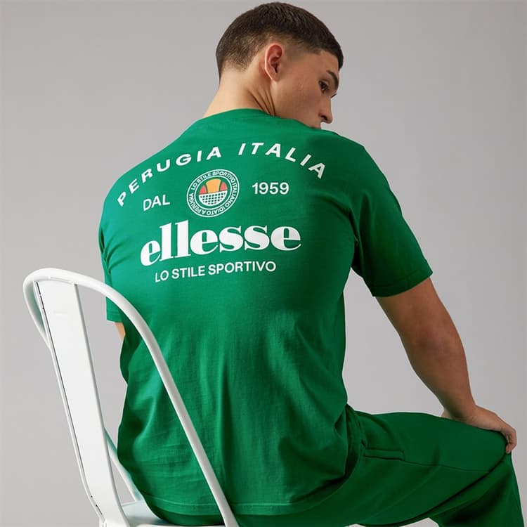 Ellesse Heren Lyon Relaxed Fit Achter Logo T Shirt Groen