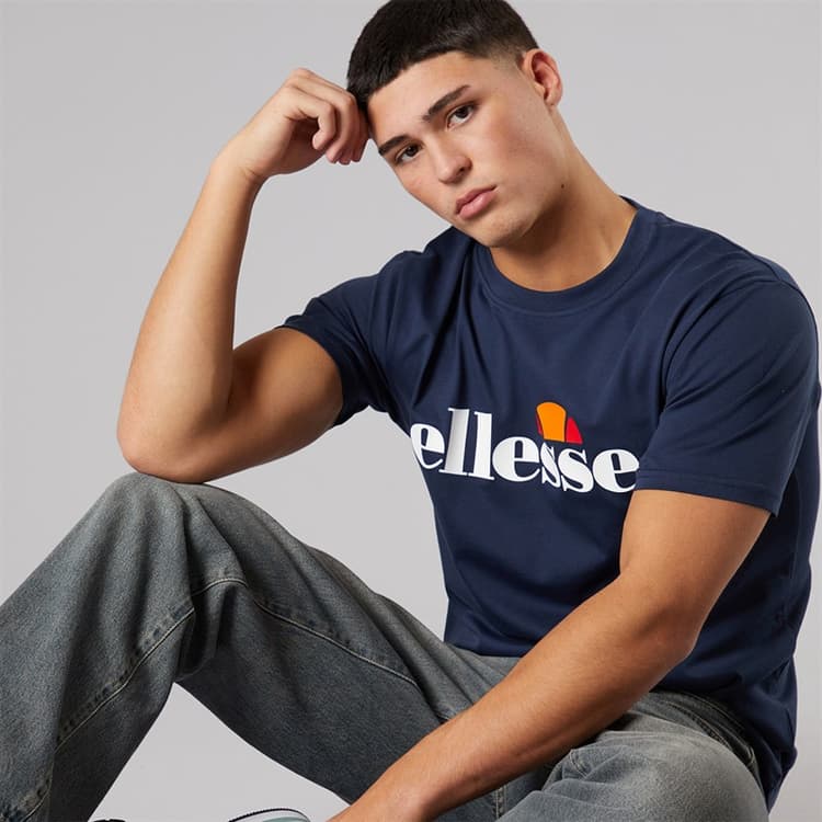 Ellesse Heren Prado 2 Groot Logo T-shirt Navy